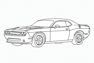 stylish muscle car template for digital downloads and design work vector