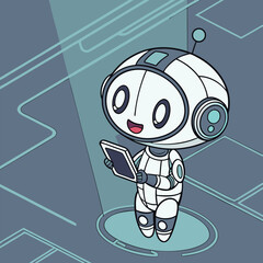 AI digital assistant floating hologram