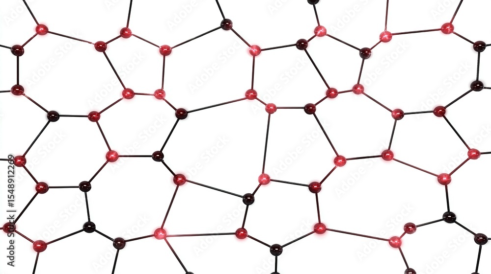 Aufkleber abstract network design with red and black nodes.