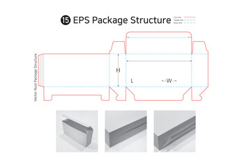 P1_15. a cross-assembly box structure. package structure. package Dieline. Box structure. 