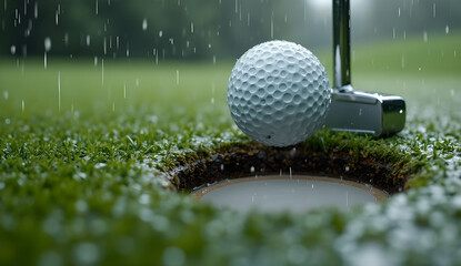 golf ball and hole