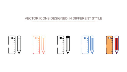Ruler icon design with white background stock illustration