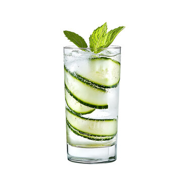 Refreshing Cucumber and Mint Infused Water in a Glass