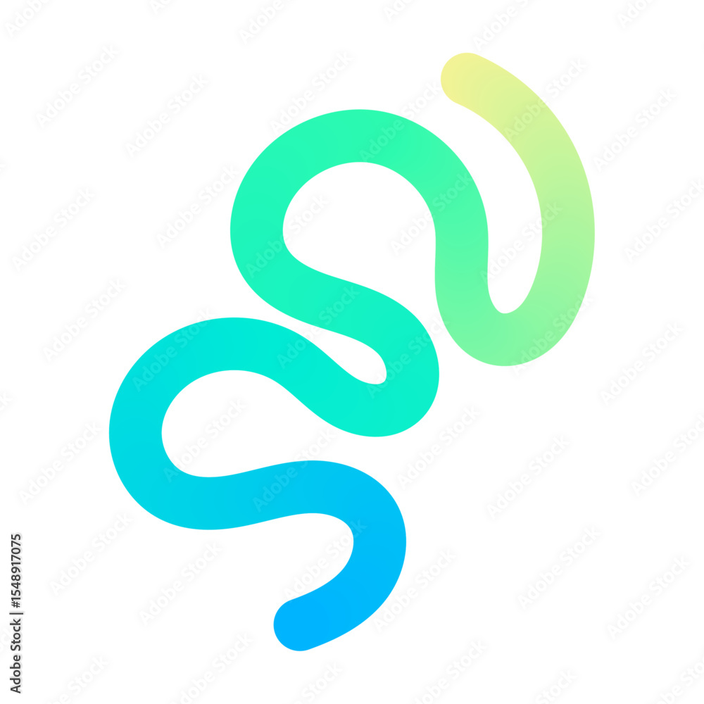 Canvas Prints abstract squiggle background with wavy gradient lines, colorful ribbon shapes, fun organic pattern, 