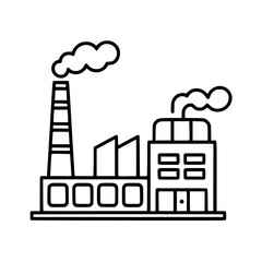 Obraz premium Line art illustration of an industrial factory