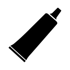 Simple Black and White Illustration of a Squeezable Tube of Toothpaste