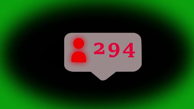 Animation of social media notification followers and friend request icon on transparent background alpha channel