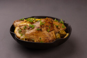 Moroccan Chicken Tagine With Olives And Lemons.