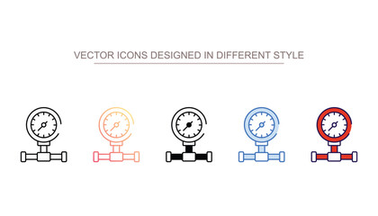 Pressure gauge icon design with white background stock illustration