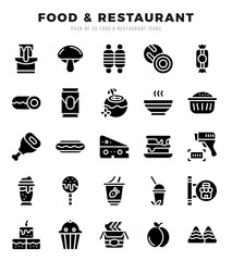 icons set. Food and Restaurant for web. app. vector illustration.