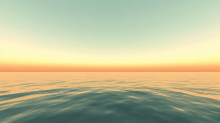 Obraz premium Tranquil ocean view with a colorful horizon at sunset for a serene seascape background