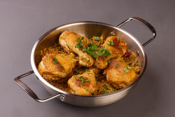 Tavuk Kapama is Turkish Chicken Bake Served With Rice. 