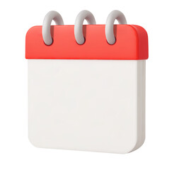 3d minimal blank calendar, isolated on white background. Realistic calendar mockup icon in 3d vector. Vector illustration