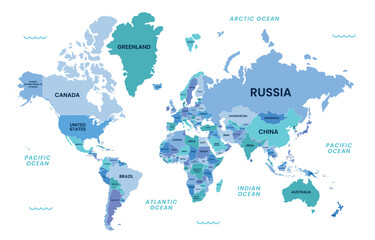 Educational Colorful World Map Infographic