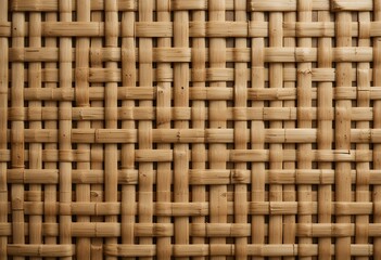 Close up detailed view of natural woven bamboo texture pattern background