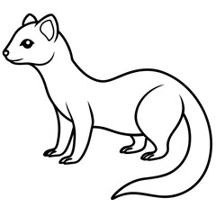 Minimalist Yellow Mongoose Line Illustration