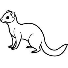 Minimalist Yellow Mongoose Line Illustration