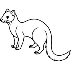 Minimalist Yellow Mongoose Line Illustration