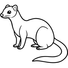 Minimalist Yellow Mongoose Line Illustration