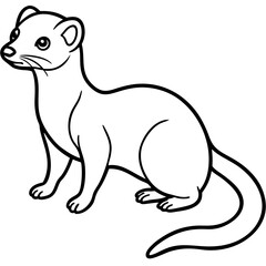 Minimalist Yellow Mongoose Line Illustration