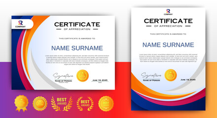 Certificates template diploma of modern design vector