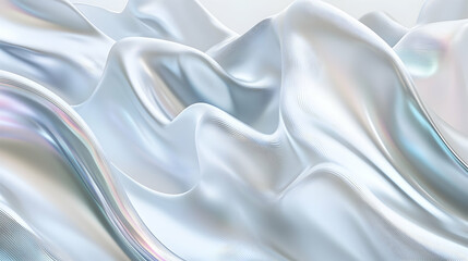 Obraz premium Abstract wavy folds of white fabric texture background with light and shadow effects