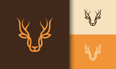 Minimalist Deer Head Logo Design