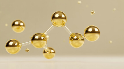 gold oil metal molecule, atomic structure shiny glass, abstract concept of medical, science, technology energy, laboratory, chemical reaction,Cosmetic moisturizer essence, health care and beauty skin