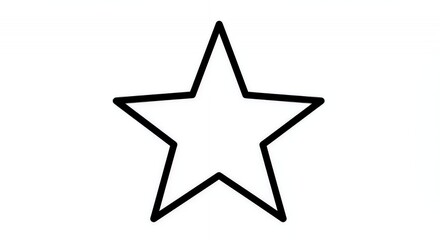 Obraz premium Bold Black Outline Star Shape on White Background