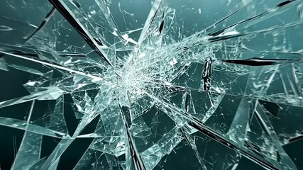 Shattered Glass: A Teal Abstract - Powered by Adobe