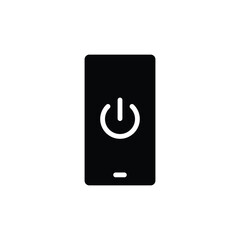 Smartphone Shutdown Glyph Icon Digital Detox Power Off Solid Black Silhouette Symbol for Wellness Focus Minimalist UI UX Interface Vector Design