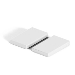 Two stacks of blank business cards on a white background, ideal for customization.