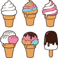 set of ice cream