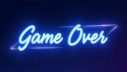 Game over neon sign in space