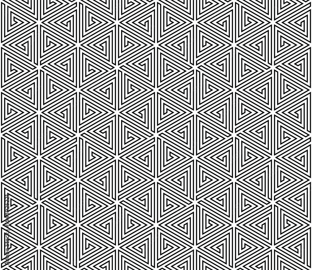 Aufkleber Abstract geometric pattern. A seamless vector background. White and black ornament. Graphic modern pattern. Simple lattice graphic design.