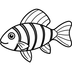 Minimalist Zebrafish Line Drawing Vector