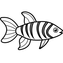 Minimalist Zebrafish Line Drawing Vector
