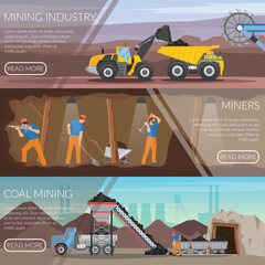 banner about miners mining coal