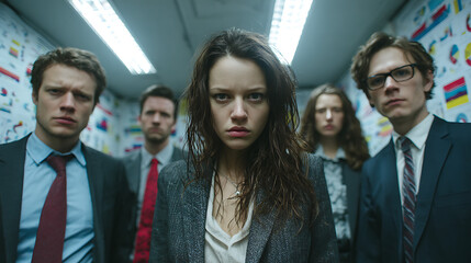 Stock Market Trading and Financial Analysis in Modern Business Environment. A high-impact image depicting financial professionals and teams in fast-paced stock trading environments.