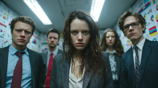 Stock Market Trading and Financial Analysis in Modern Business Environment. A high-impact  image depicting financial professionals and teams in fast-paced stock trading environments.

