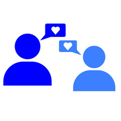 two people interaction representative of social network icon png