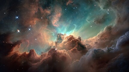 Obraz premium Colorful Nebula and Stars