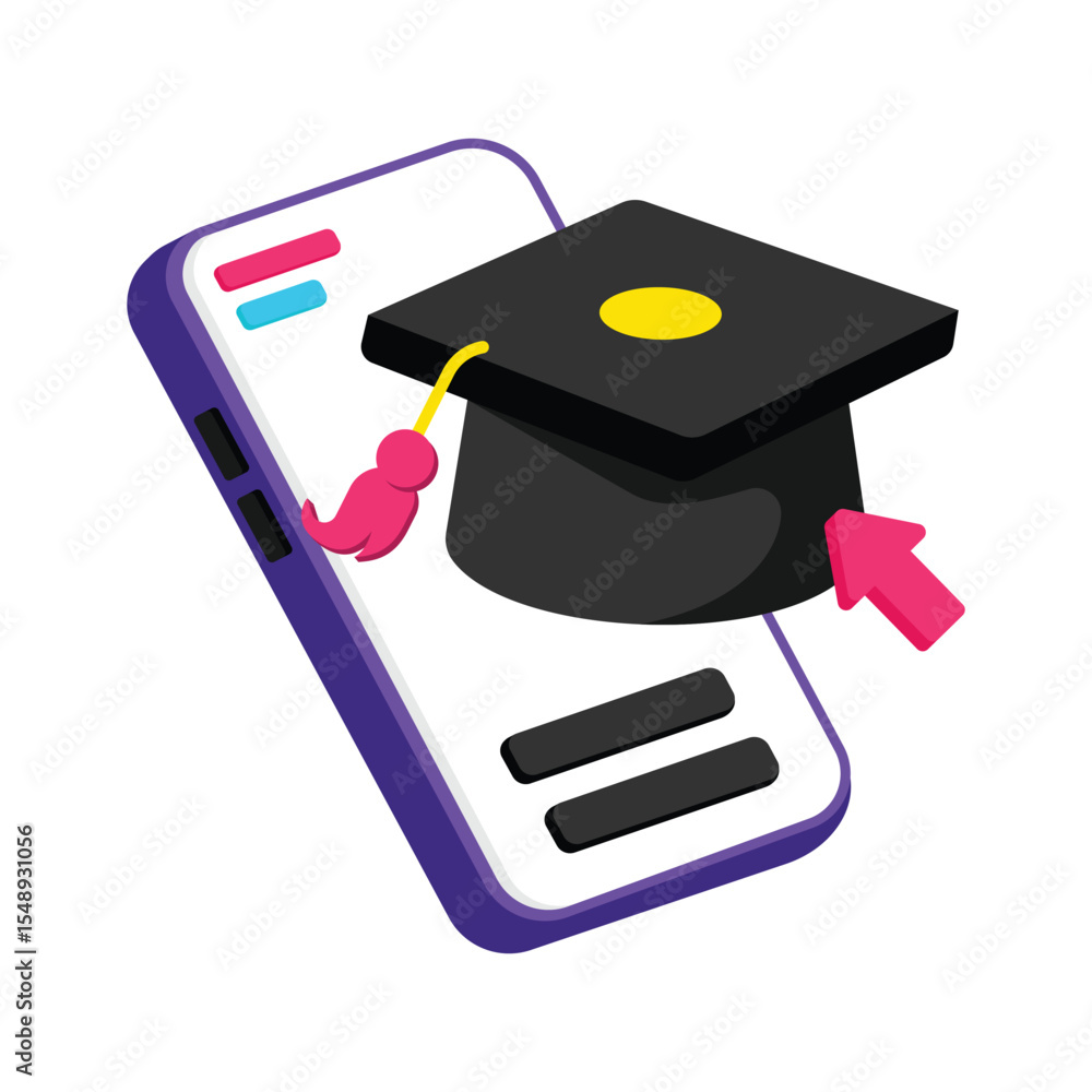 Poster online learning app vector style icons. eps 10 file.