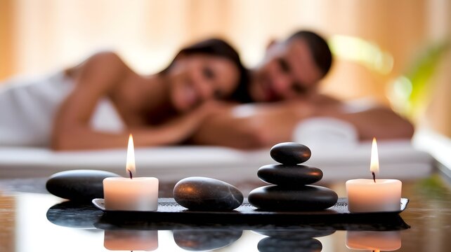 Benessere fisico e mentale, salute e relax, giovane coppia nella Spa di un centro benessere	