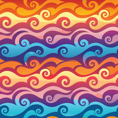 seamless waves and curls backgrounds 