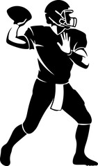 Silhouette of a Football Quarterback Throwing the Ball