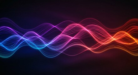 Obraz premium Abstract Colorful Neon Wave Lines Vibrant Energy Flow Dynamic Background Design