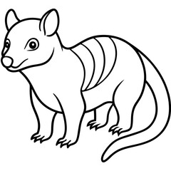 Monochrome Zorilla Animal Line Drawing
