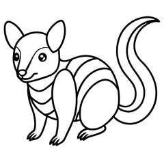 Monochrome Zorilla Animal Line Drawing
