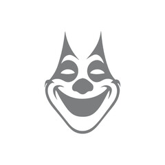 Smiling Clown Mask Design Illustration
